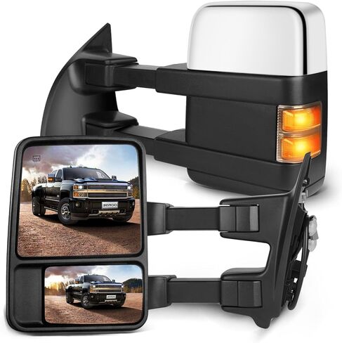 SCITOO Towing Mirrors Fit for Ford Super Duty Tow Mirror Fit 1999 2000 2001 2002 for F250 for F350 for F450 for F550 Super Duty Power Adjusted Heated Manual Telescoping Features No Signal in Kuwait