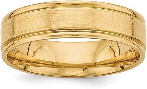 14k Yellow Gold Comfort Fit Unique Wedding Band Ring in Saudi Arabia
