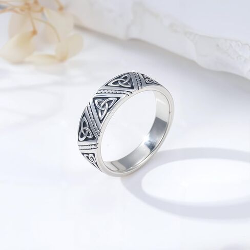 Celtic Knot Ring Sterling Silver Celtic Knot Wedding Band Trinity Ring Gift for Men Women in Saudi Arabia