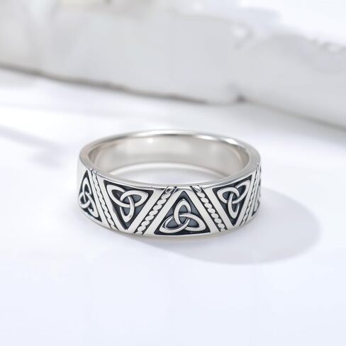 Celtic Knot Ring Sterling Silver Celtic Knot Wedding Band Trinity Ring Gift for Men Women in Saudi Arabia