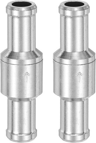 uxcell 2Pcs 10mm (3/8") Fuel Check Valve, Non-Return One Way Hose Check Valve, Aluminum Alloy Control Accessories for Petrol, Diesel, Gas, Oil, Air, Water, Silver in Saudi Arabia