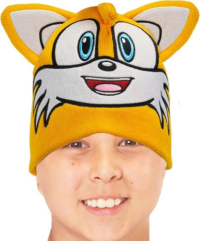 Sonic the Hedgehog Hat و Mittens مجموعة - حزمة مع Sonic و Friends Beanie ، القفازات ، الملصقات ، المزيد | هدايا صوتية للأولاد (ذيول) in Saudi Arabia