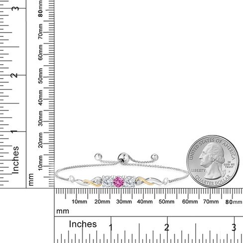 سوار تنس من الفضة الإسترليني عيار 925 والذهب الأصفر عيار 10 قيراط والأوبال الأبيض الإثيوبي والمويسانتي الأبيض والأبيض للنساء (1.32 قيراط، حجر ميلاد من الأحجار الكريمة، قابل للتعديل بالكامل حتى 9 بوصة) in Saudi Arabia