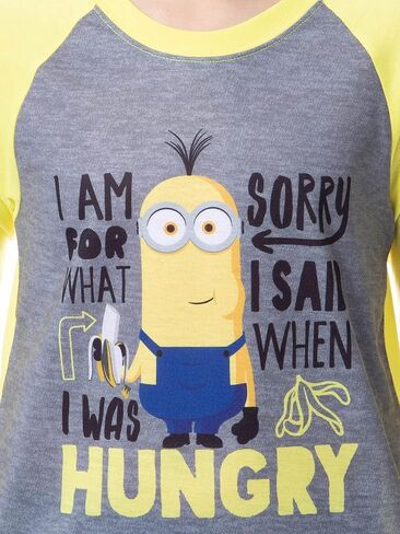 Despicable Me Boys' Minions Sorry I Was Hungry Raglan Sleep Pajama Set in Saudi Arabia