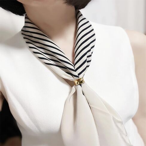 Dainty Oblate Silk Scarf Ring Brooch for Women Minimalist Geometric Shawl Scarves Buckle Wrap Clasp Clip Rings Brooches Fashion Dress Accessories Jewelry in Saudi Arabia