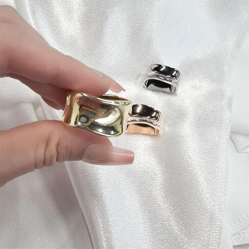 Dainty Oblate Silk Scarf Ring Brooch for Women Minimalist Geometric Shawl Scarves Buckle Wrap Clasp Clip Rings Brooches Fashion Dress Accessories Jewelry in Saudi Arabia