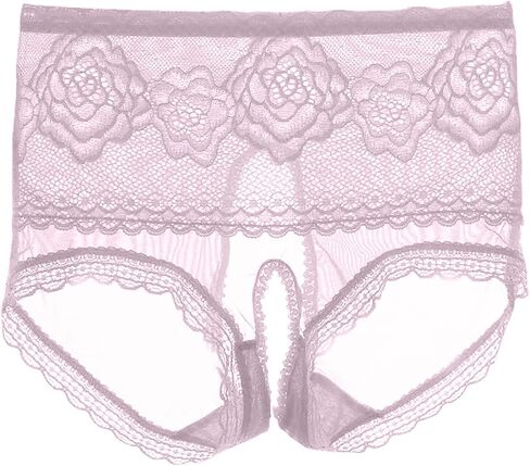 Crotchless Underwear for Women Seamless Sexy Panties Lace Mesh Low Rise Stretch Briefs Cheeky Hipster Boyshorts in Saudi Arabia