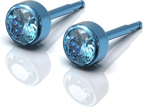 Titanium Stud Earrings Hypoallergenic Crystal Ear Piercing Jewelry for Men or Women in Saudi Arabia