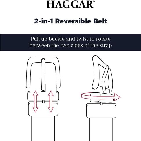 Haggar Men's 2-in-1 Reversible Leather Belt for Dress Pants, Suits, Khakis-Classic, Business Casual, Formal, Work in Saudi Arabia