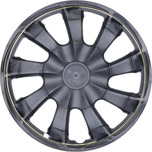 Wolfstorm 4 عبوات 16 بوصة Hubcaps ، تصميم خاص للاستبدال شكل الأزياء حافة حافة محرك Hubcaps ، والسيارة الشاحنة سيارات الدفع الرباعي المحور العجلة ، والفضة والأسود in Saudi Arabia