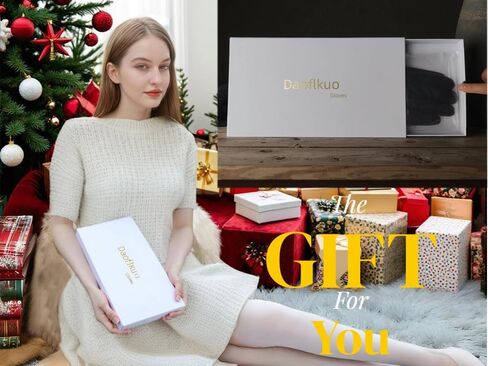 قفازات Daoflkuo النسائية من جلد الغنم الحقيقي طويلة الكتف مع قفازات ذات قدرة كاملة على شاشة اللمس in Saudi Arabia