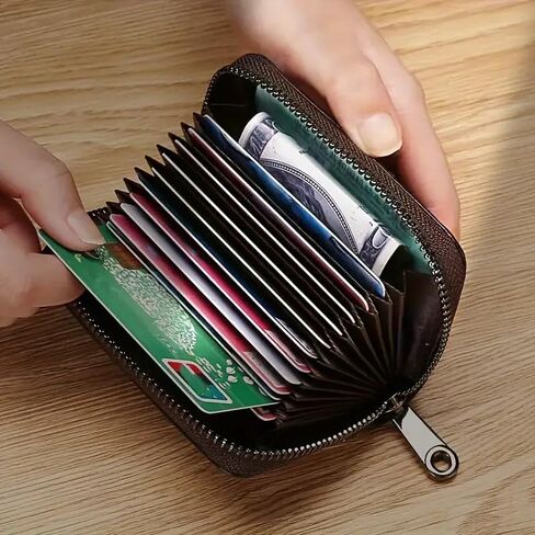 محفظة بطاقة الائتمان ، محفظة حامل بطاقة الائتمان ، محفظة عملة سستة ، هدية صغيرة الحجم للنساء -الأسود in Saudi Arabia