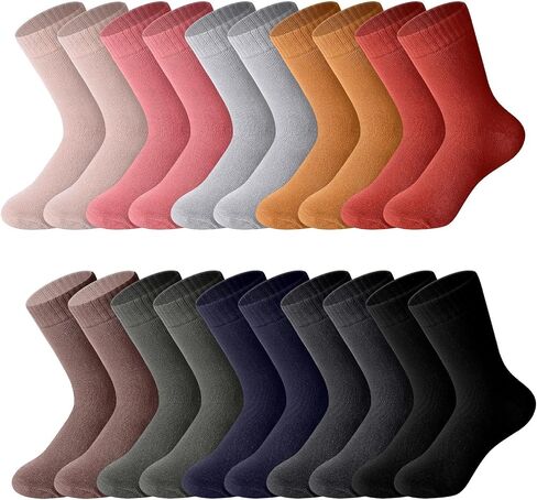 20 زوجًا من القطن Terry Crew Socks Comfort Warm Winter Socks for Women Men Histrich Gift ، 10 Colors in Saudi Arabia