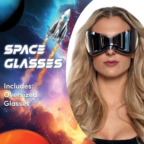 UNDERWRAPS Futuristic Sunglasses for Halloween - Rave Accessories for Men & Women, Oversized Rimless Space Glasses, Fashion Costume Glasses (Adult One Size) in Saudi Arabia