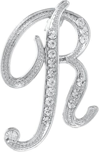 uxcell Letter Brooch Pins, Metal Initial Rhinestone Brooches, Crystal Alphabet Breastpin for Women Men Suit Coat Decors Gift in Saudi Arabia
