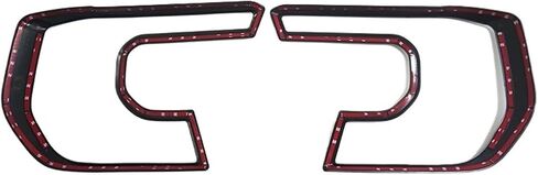 ABS Head Light Cover متوافق مع Ford Ranger Wildtrak T9 Sport XLT 2022 2023 ملحقات غطاء المصباح الأمامي (Delux Black) in Saudi Arabia