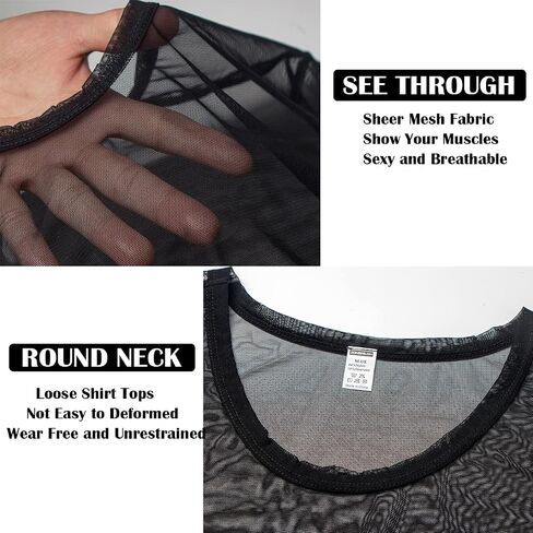 YINYOUYU Mens Mesh Shirt See Through Top Sexy Muscle Tee Lounge Short Sleeves Sheer Breathable T-Shirt Clubwear in Saudi Arabia