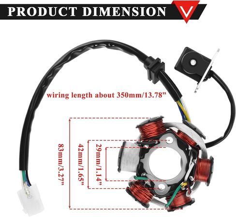 PRO BAT 6 Coil Pole Magneto Flywheel Stator Pure Copper with Detached Plug for 50cc 110cc 125cc 150cc Pit PRO Trail Dirt Bike Thumpstar Quad ATV Go Kart Dune Buggy in Saudi Arabia