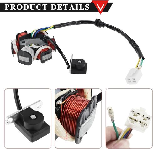 PRO BAT 6 Coil Pole Magneto Flywheel Stator Pure Copper with Detached Plug for 50cc 110cc 125cc 150cc Pit PRO Trail Dirt Bike Thumpstar Quad ATV Go Kart Dune Buggy in Saudi Arabia