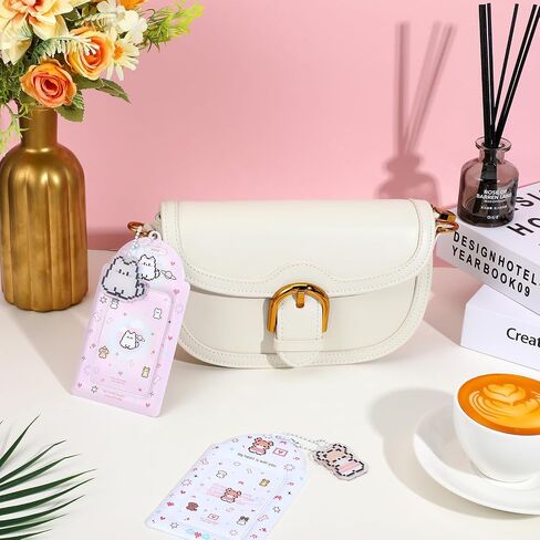 2 Pcs Photocard Holder with Cute Cat Keychain, Y2K Kawaii Photocard Holder Keychain Photo Card PU Leather ID Bus Card Case for Collecting Portable Accessories(Blue) in Saudi Arabia