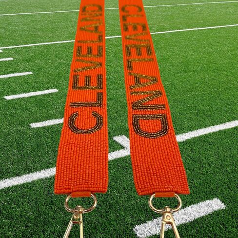 Lashicorn Cleveland Orange Beaded Presh Letters Brown Letters 49 "Pro Football Stadium وافق على حقيبة Clear Browns Gold Hardware Sports Ohio North in Saudi Arabia
