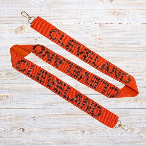 Lashicorn Cleveland Orange Beaded Presh Letters Brown Letters 49 "Pro Football Stadium وافق على حقيبة Clear Browns Gold Hardware Sports Ohio North in Saudi Arabia