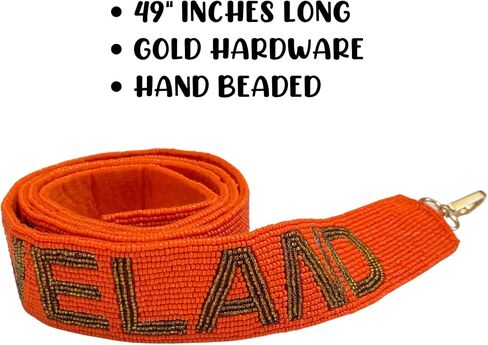 Lashicorn Cleveland Orange Beaded Presh Letters Brown Letters 49 "Pro Football Stadium وافق على حقيبة Clear Browns Gold Hardware Sports Ohio North in Saudi Arabia