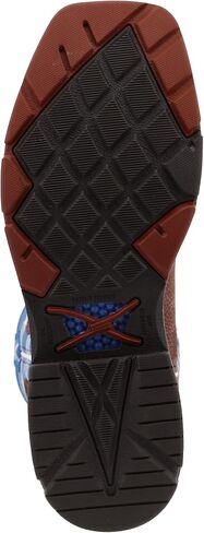 Twisted X Men's 12" Western Work Boot, Square Toe Alloy Toe with CellStretch, Burgundy & Sky Blue, 8.5 EE in Saudi Arabia