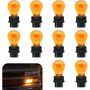 10 PCS 3157 Turn Signal Brake Light Bulb, 12V 21/5W Miniature Halogen Bulb, Universal Automotive Taillight and Side Light Replacement, Suitable for Car Truck SUV (White) in Kuwait