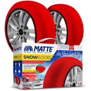 Automotive Snow Socks for Tires for Ultimate Grip Snow Chain Alternative Traction Device for Truck SUV Van Car Textile Winter Emergency Kit Auto Accessory, Tire Sock - Active Series (Large) in Saudi Arabia
