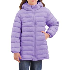 Enlifety 4-11T Girls Winter Coat الطويل خفيف الوزن غطاء محرك السيارة in Kuwait