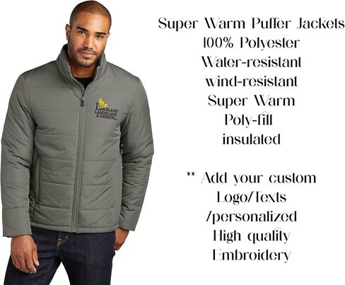 INK STITCH Men J852 Add Custom Embroidery Logo Texts Super Warm Puffer Jackets in Saudi Arabia