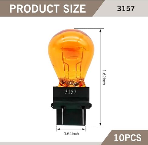 10 PCS 3157 Turn Signal Brake Light Bulb, 12V 21/5W Miniature Halogen Bulb, Universal Automotive Taillight and Side Light Replacement, Suitable for Car Truck SUV (White) in Kuwait