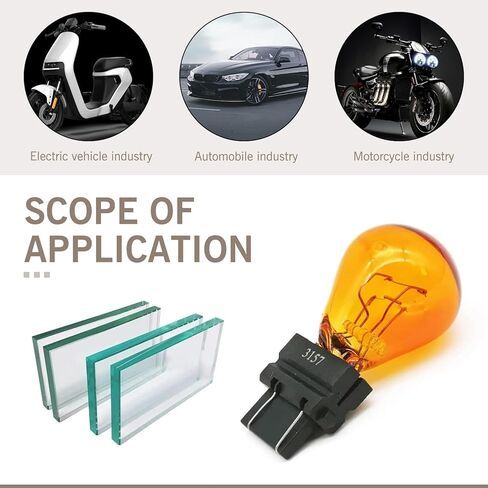 10 PCS 3157 Turn Signal Brake Light Bulb, 12V 21/5W Miniature Halogen Bulb, Universal Automotive Taillight and Side Light Replacement, Suitable for Car Truck SUV (White) in Kuwait