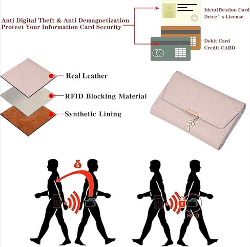 محفظة ثنائية من الجلد المصنوعة من الجلد الأصلي-حجب RFID مع جيب العملة المعدنية (Mint Green) in Kuwait