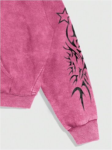 WDIRARA Men's Gothic Graphic Zip Up Hoodie Long Sleeve Hooded Sweatshirt Streetwear in Saudi Arabia