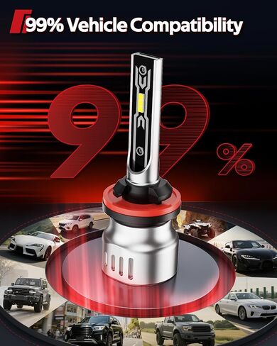 Torchbeam H10/9145/9140 LED Fog Light Bulbs, 6000K Xenon White 6000 Lumens 370% Super Brighter Fog Lights DRL Replacement Lights for Cars, Plug and Play, Pack of 2 in Saudi Arabia