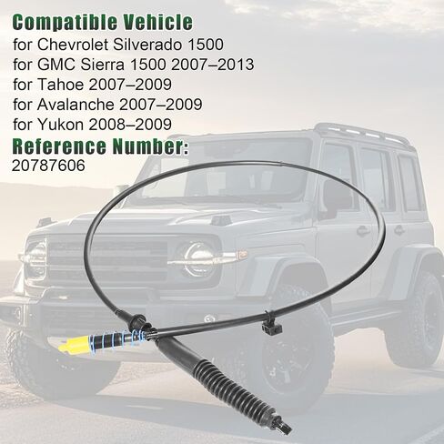 Transmission Shift Cable Fits for Chevrolet Silverado 1500 /GMC Sierra 1500 2007–2013, for Tahoe 2007–2009, for Avalanche 2007–2009, for Yukon 2008–2009, Replace#20787606 in Saudi Arabia