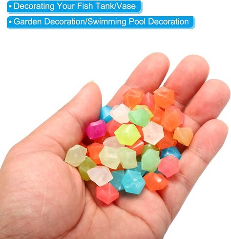 300pcs Glow Rocks 10-15mm Glow Pebbles Decoration in The Dark Luminous Stones Decor DIY Decorative Multicolored for Garden, Potted Plant, Fish Tank in Saudi Arabia