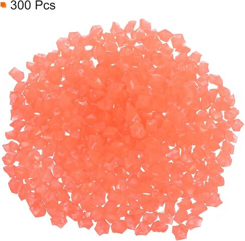 300pcs Glow Rocks 8-10mm Glow Pebbles Decoration in The Dark Luminous Stones Decor DIY Decorative Orange for Garden, Potted Plant, Fish Tank in Saudi Arabia
