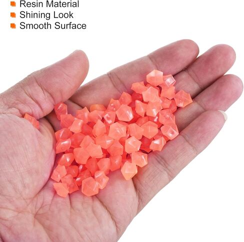 300pcs Glow Rocks 8-10mm Glow Pebbles Decoration in The Dark Luminous Stones Decor DIY Decorative Orange for Garden, Potted Plant, Fish Tank in Saudi Arabia
