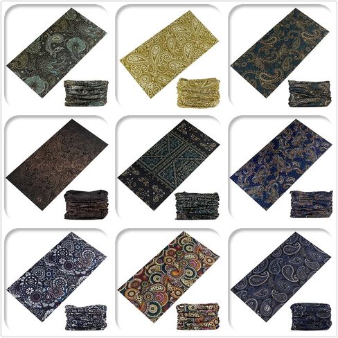 KINREE 9 Pieces Summer UV Protection Multi-functional Headband Neck Gaiter Head Wrap Headwear Face Mask Magic Scarf Bandana in Saudi Arabia