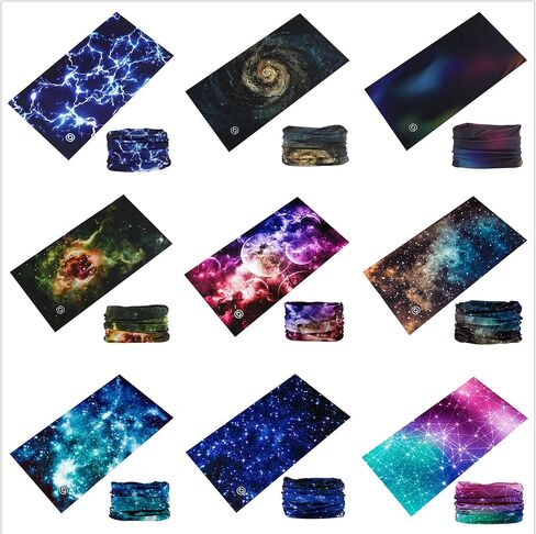 KINREE 9 Pieces Summer UV Protection Multi-functional Headband Neck Gaiter Head Wrap Headwear Face Mask Magic Scarf Bandana in Saudi Arabia