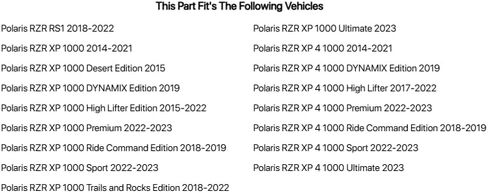 لوحات الرقم الخلفي Maier UTV الأسود لـ Polaris Ranger RZR XP 1000 2014-2018 in Kuwait