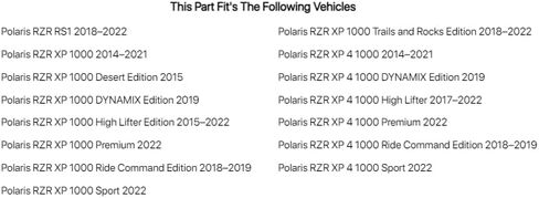 لوحات الرقم الخلفي Maier UTV الأسود لـ Polaris Ranger RZR XP 1000 2014-2018 in Kuwait