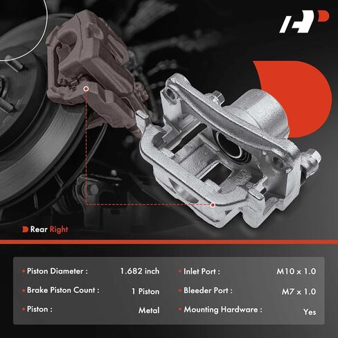 A-Premium Disc Brake Caliper Assembly with Bracket Compatible with Select Infiniti and Nissan Models - G35 2006-2008, G37 2009-2010, M35, M45, 350Z 2006-2009, 370Z 2009 - Rear Right Passenger Side in Saudi Arabia