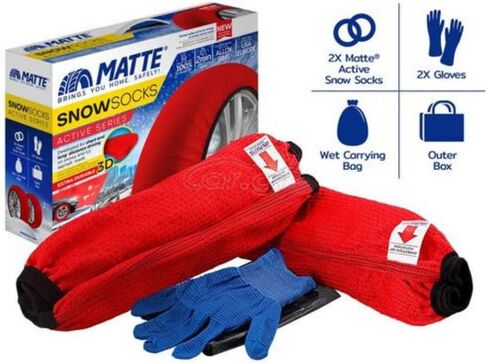 Automotive Snow Socks for Tires for Ultimate Grip Snow Chain Alternative Traction Device for Truck SUV Van Car Textile Winter Emergency Kit Auto Accessory, Tire Sock - Active Series (Large) in Saudi Arabia