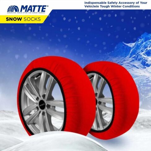Automotive Snow Socks for Tires for Ultimate Grip Snow Chain Alternative Traction Device for Truck SUV Van Car Textile Winter Emergency Kit Auto Accessory, Tire Sock - Active Series (Large) in Saudi Arabia