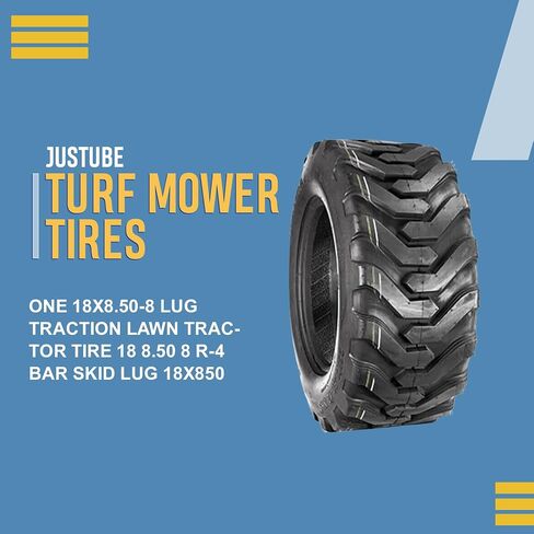 One 18x8.50-8 Lug Traction Lawn Tractor Tire 18 8.50 8 R-4 Bar Skid Lug 18x850, Heavy-Duty 18x850 Size, Ideal for Garden Tractors, Lawn Mowers, and Off-Road Use in Saudi Arabia
