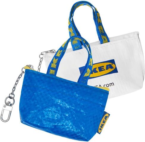 KNOLIG 2-Pack Mini Key & Coin bag – 1 Blue + 1 White – Small Zipper Pouch, Lightweight Polypropylene for Travel, Pocket, Everyday Use in Saudi Arabia